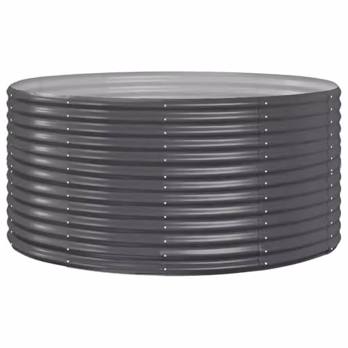 vidaXL Anthracite Galvanised Steel Garden Raised Bed W/D/H: 140 x 140 x 68 cm