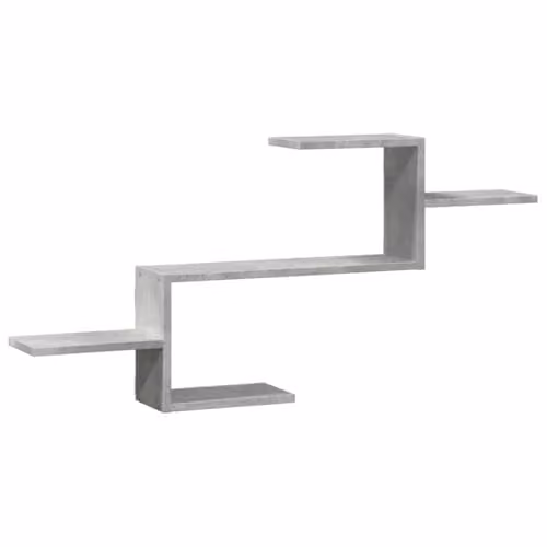 vidaXL Modern Wall Mounted Shelf in Grey MDF, W: 104 cm, D: 15 cm, H: 49 cm