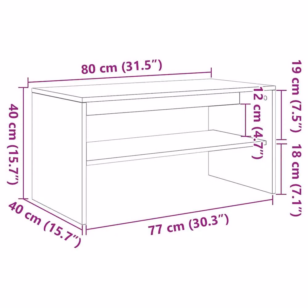 Berkfield Home Modern Brown Oak TV Cabinet W/D/H: 80 x 40 x 40 cm – 6