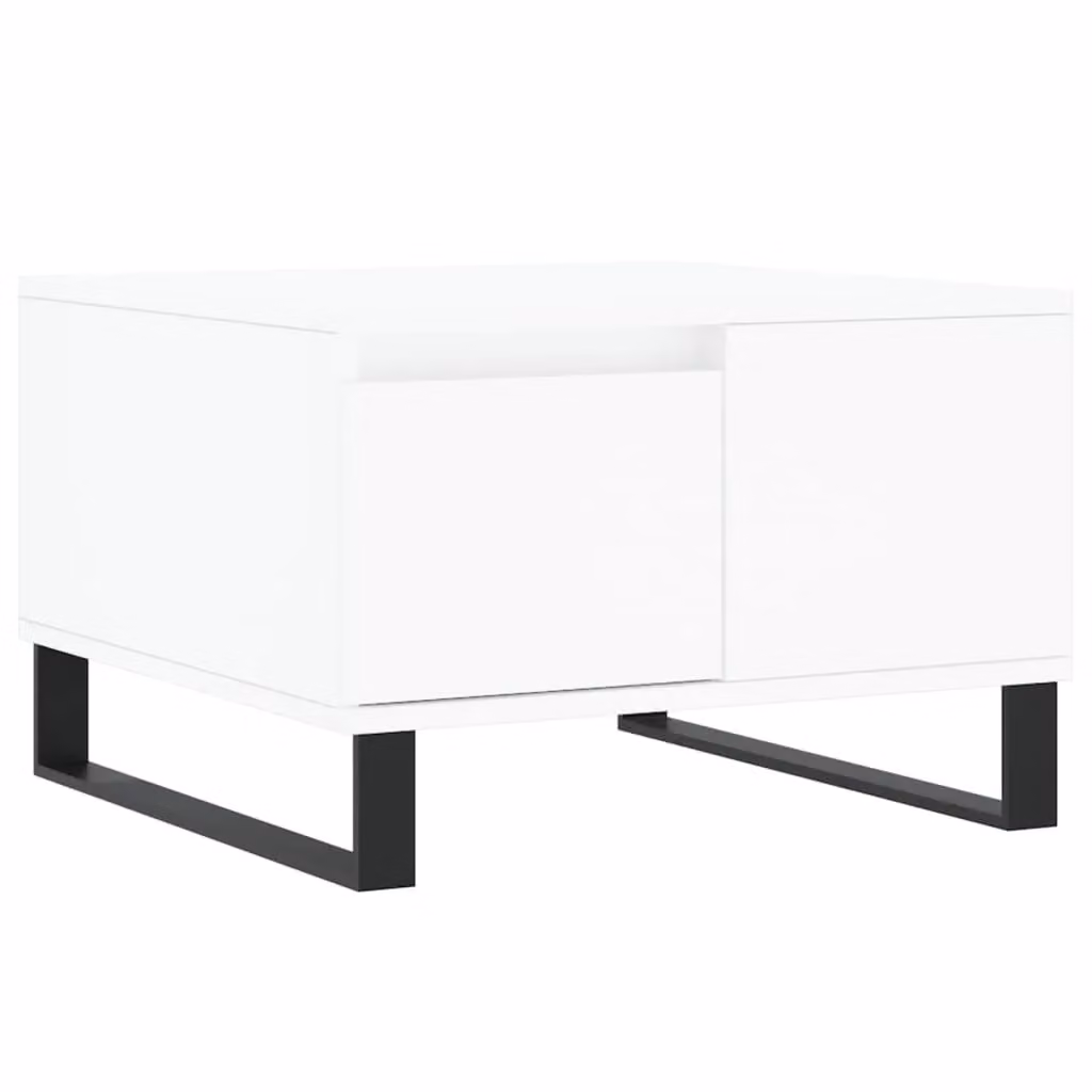 Berkfield Home Modern Square Coffee Table in White, W/D/H: 55 x 55 x 36.5 cm – 2