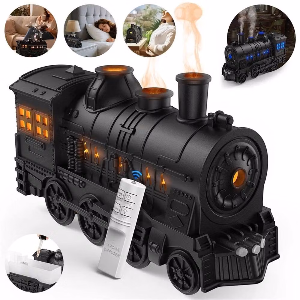 SPETLEK Retro Train Ultrasonic Aroma Diffuser and Humidifier, 300ml, Black – 4