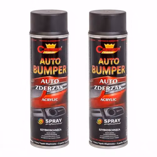 Sola Black Water-Based Acrylic Bumper Paint Spray for Plastic PP and ABS Trim, 2 x 500 mL
