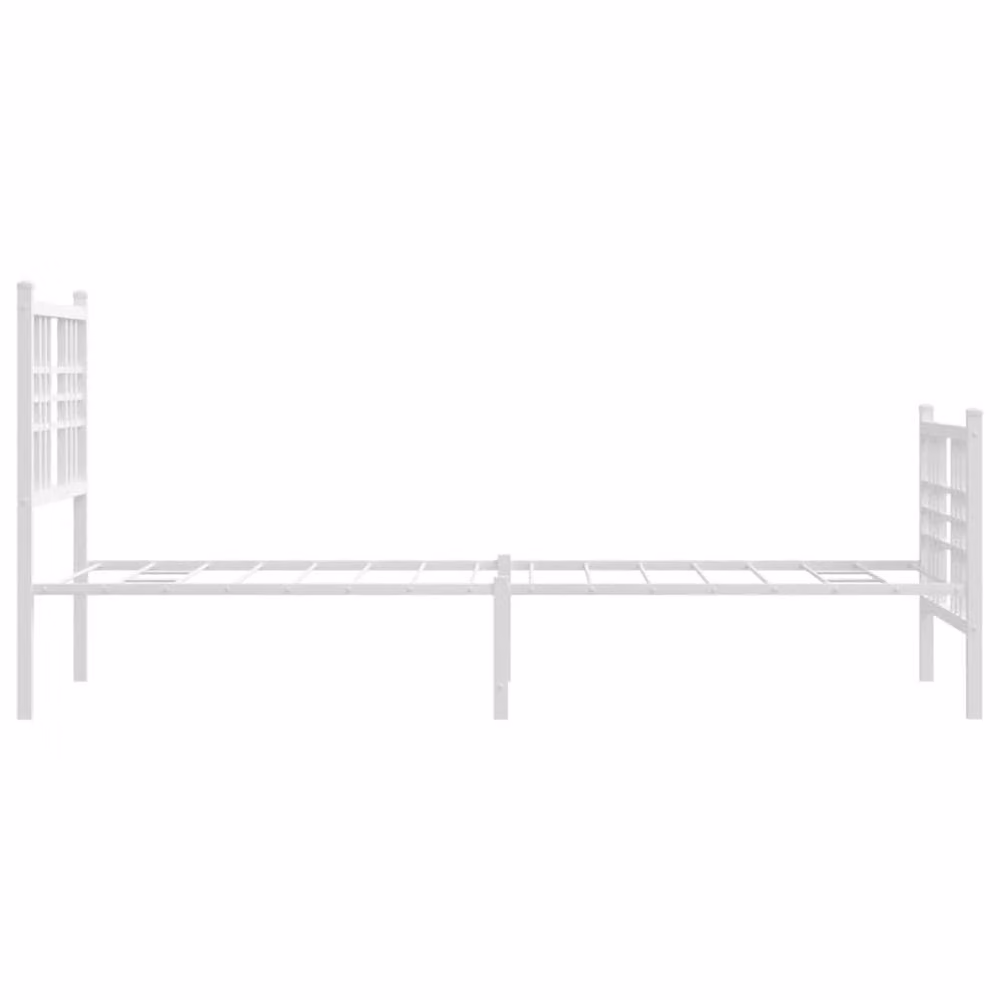 Berkfield Home Metal Bed Frame with Footboard, White, W: 80 cm, L: 200 cm – 3