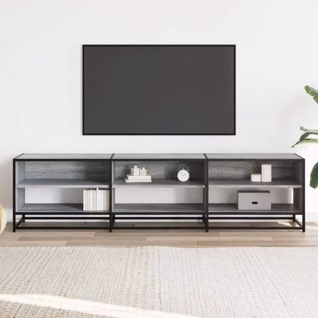 Berkfield Home TV Cabinet in Grey Sonoma, W/D/H: 180 x 40 x 46 cm