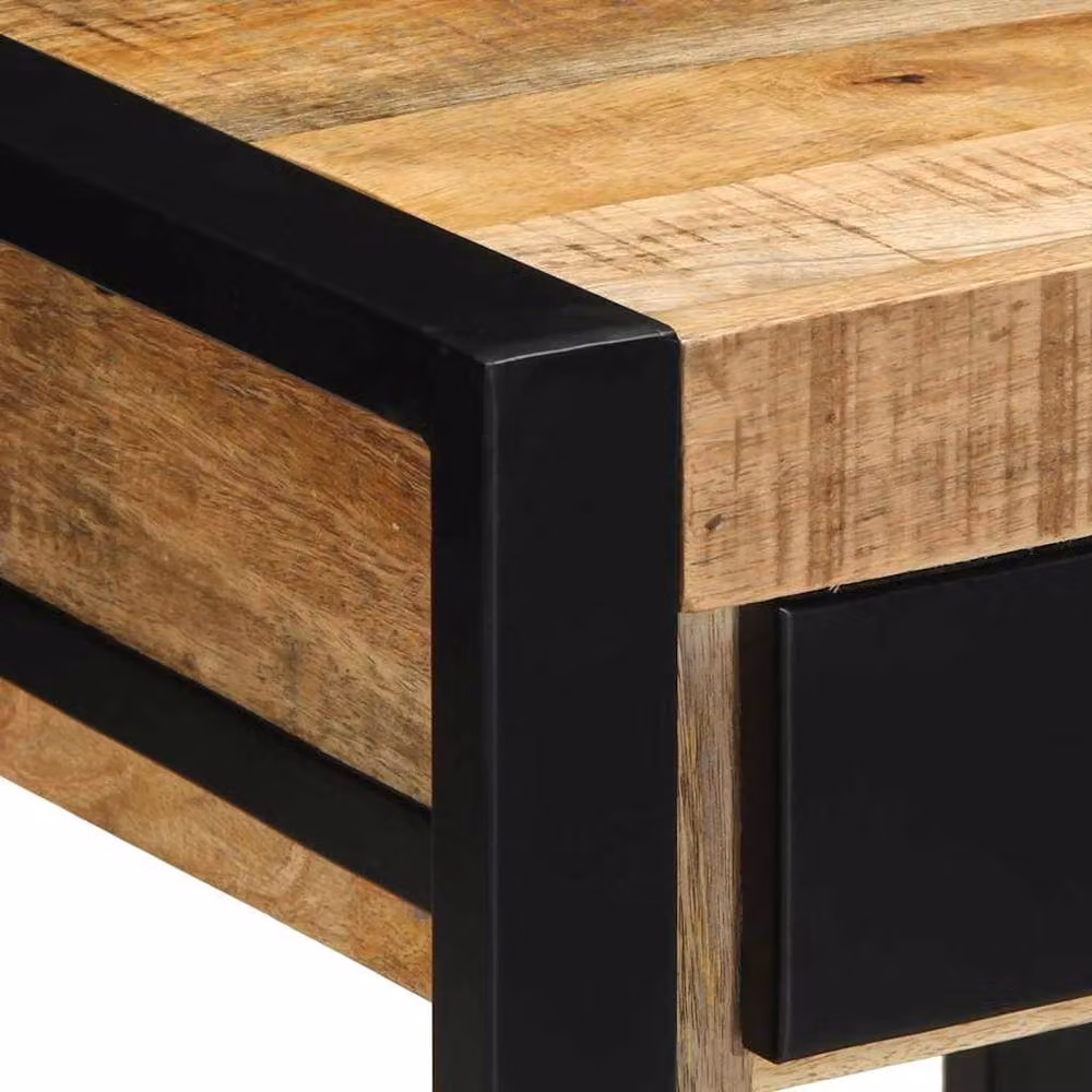 Berkfield Home Rustic Brown Mango Wood Side Table, W/D/H: 40 x 40 x 50 cm – 4