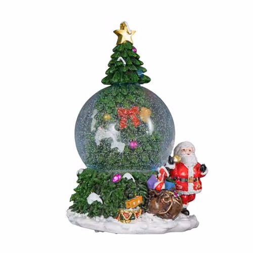 Samuel Alexander Red Musical Tree Santa Spin Snowsphere with Colour Changing LEDs, 10 cm – 3