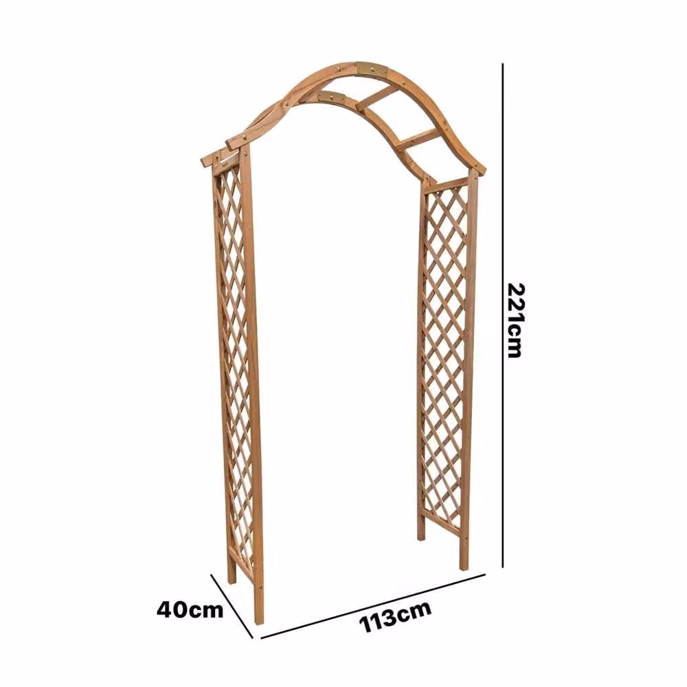 Havendro Elegant Decorative Wooden Garden Arch in Brown – 2