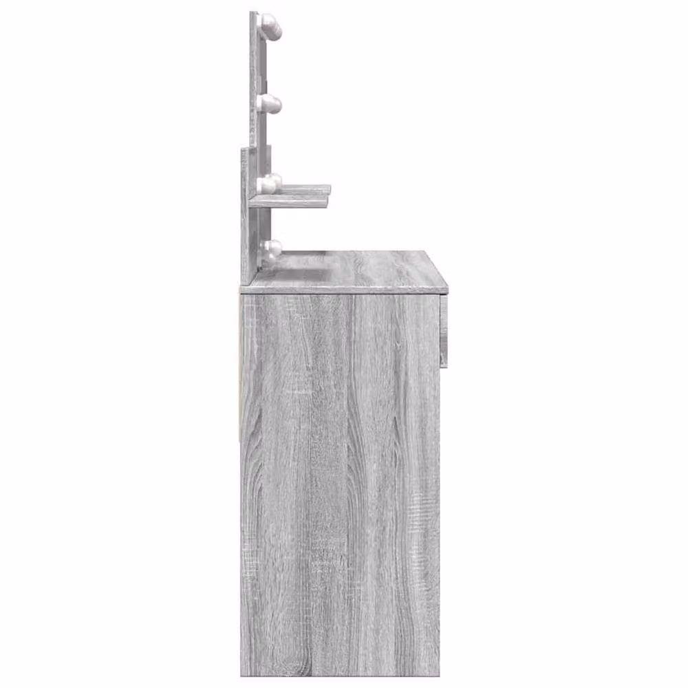 Berkfield Home Modern Grey Sonoma Dressing Table with Hollywood LED, W/D/H: 100 x 40 x 130 cm – 4