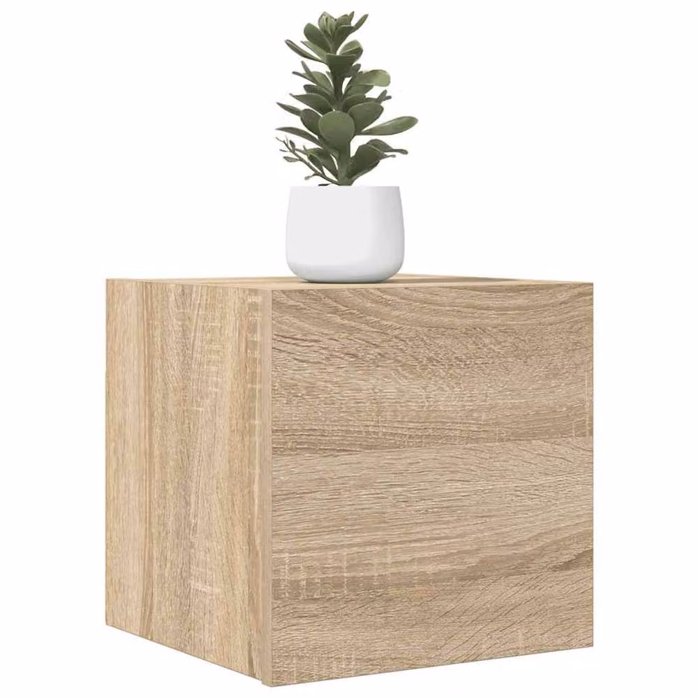 Berkfield Home Wall Mounted TV Cabinets, 2 Piece Set in Light Oak, W/D/H: 30.5 x 30 x 30 cm – 2
