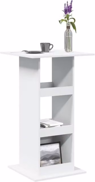 Berkfield Home Modern White Bar Table with Storage, W/D/H: 60 x 60 x 102 cm