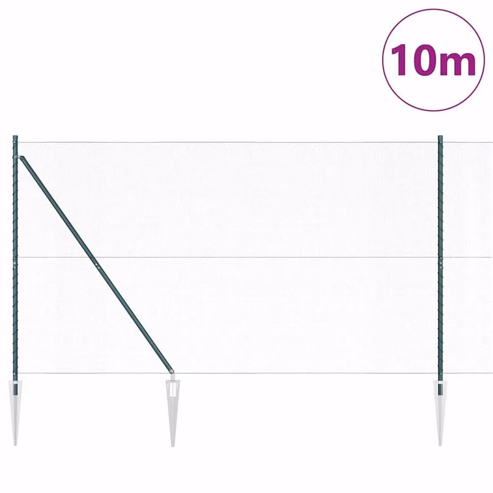 Berkfield Home Hexagon Steel Fence, Green, H 1.5 m x W 10 m – 2