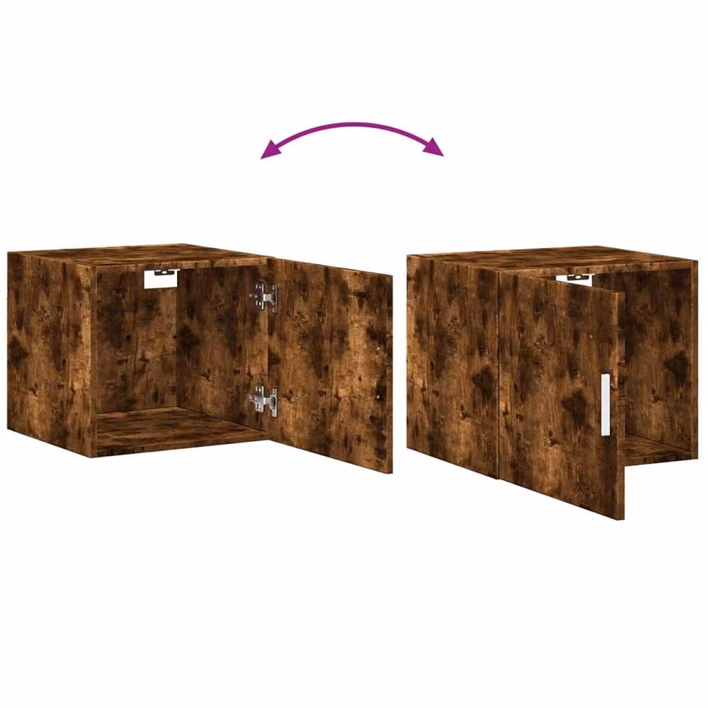 Berkfield Home Wall Mounted Smoked Oak Cabinet in Brown, W: 45 cm, D: 40 cm, H: 42.5 cm – 5
