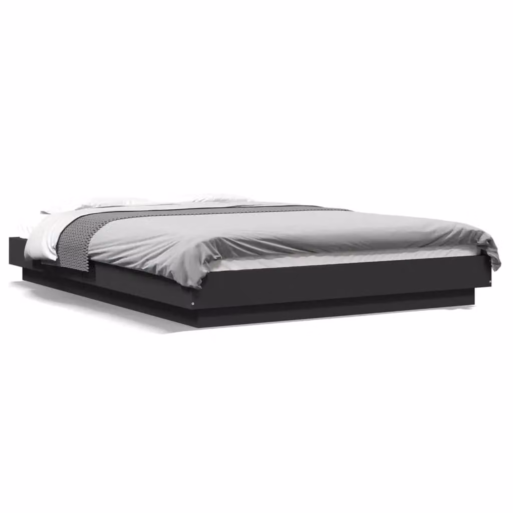 Berkfield Home Modern Bed Frame with LED Lights and USB Charging Port, Black, W/D/H: 120 x 190 cm – 2