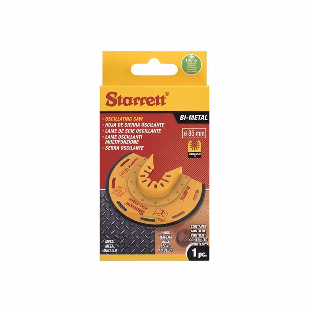 Starrett Yellow Semi-Circle Bi-Metal Oscillating Multi-Tool Blade 85mm – 2