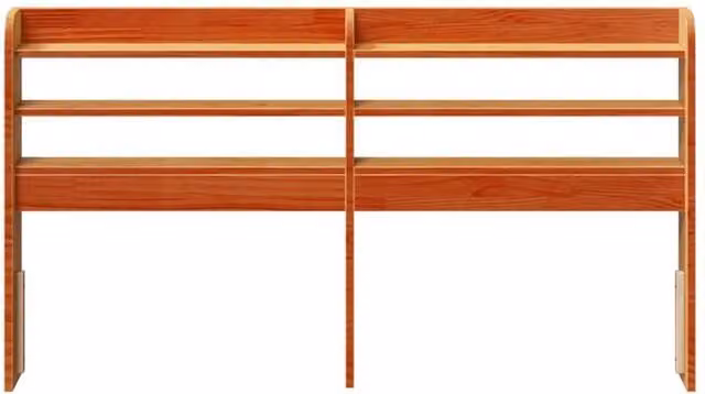 Berkfield Home Solid Wood Pine Headboard with Integrated Bedside Shelves, Wax Brown, 160 cm