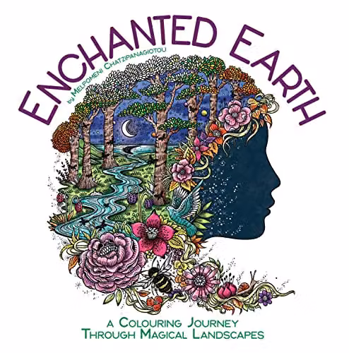 LOM ART Enchanted Earth: A Colouring Journey Through Magical Landscapes Adult Colouring Book, Multicolour