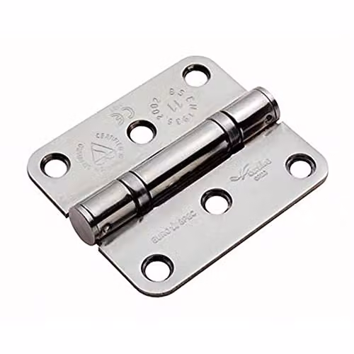 Loops Pair of Bright Stainless Steel Ball Bearing Butt Hinges, W/H/D: 76 x 67 x 2.5 mm