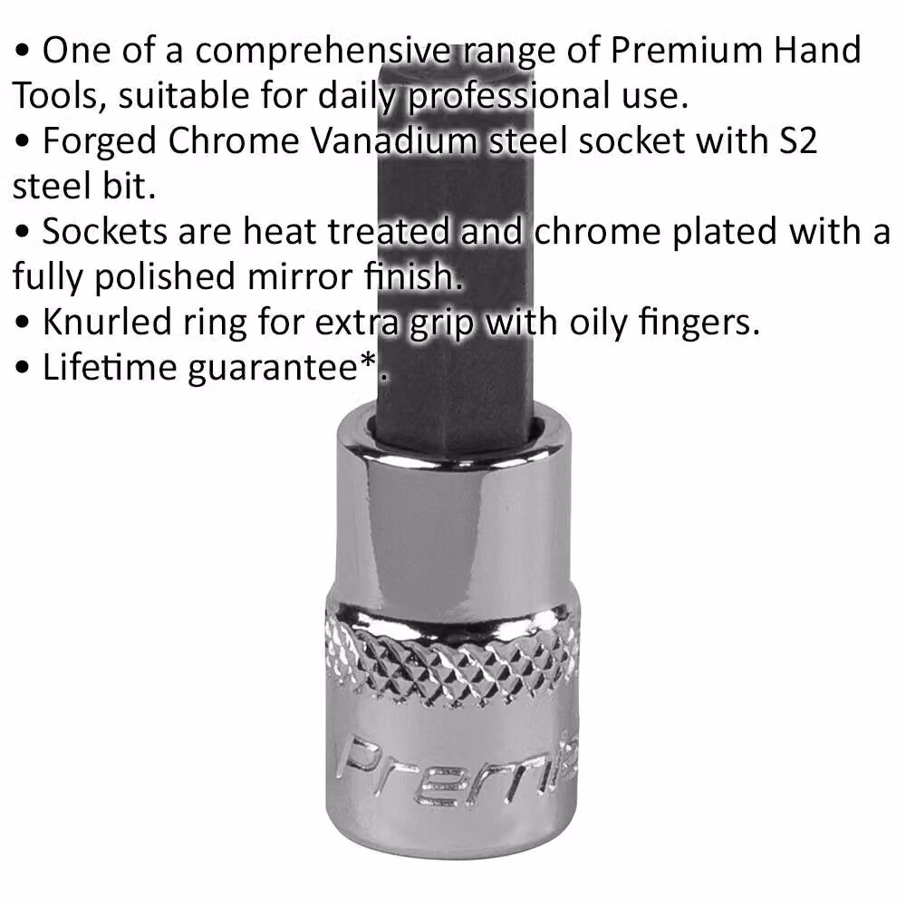 Loops 7mm Hex Socket Bit, 1/4 inch Square Drive, Chrome Vanadium Silver – 2