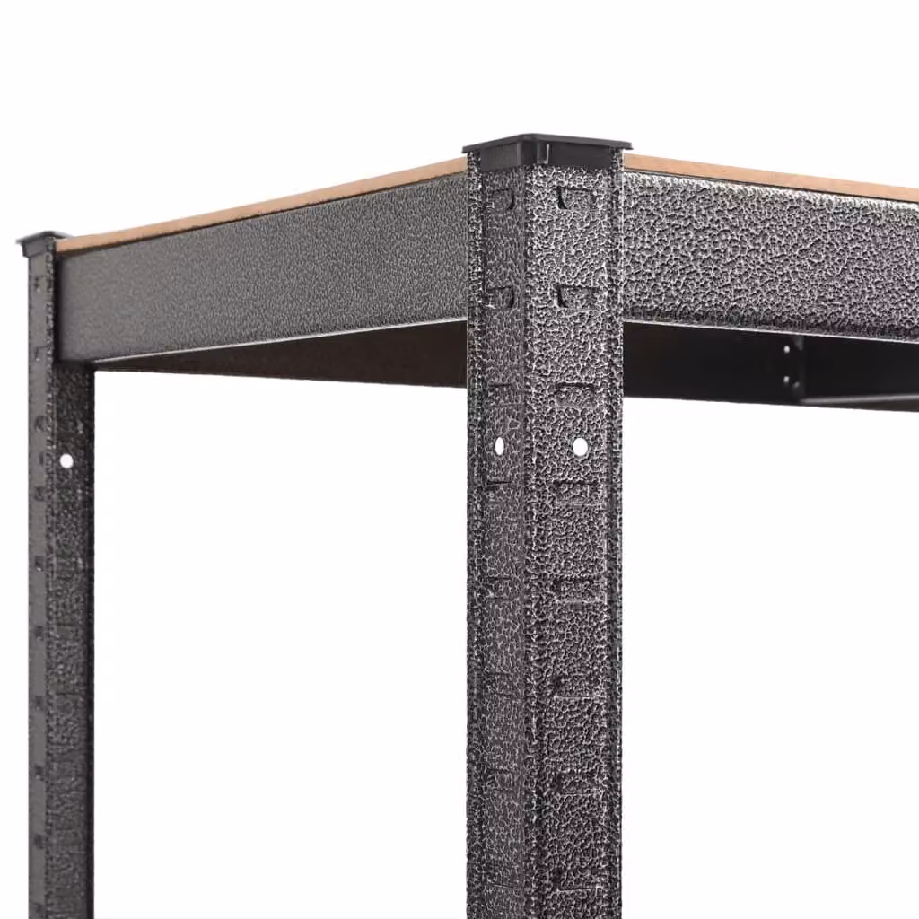 Berkfield Home 5-Layer Heavy-duty Corner Shelf in Grey Steel and Engineered Wood – 4