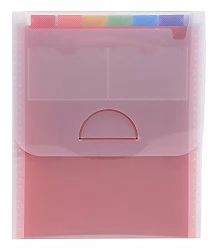 Exacompta Crystal Vertical Multipart Expanding Case, Transparent, W: 25.5 cm, H: 30.5 cm, for A4 Documents – 1
