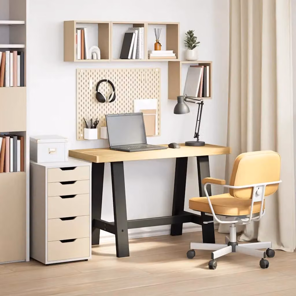 Berkfield NOAIN Writing Desk in Brown Solid Wood Pine with A-Shaped Legs W/D/H: 120 x 50 x 75 cm – 2