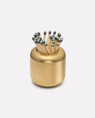 Craighill Match Striker Decorative Match Holder in Black and Gold Metal