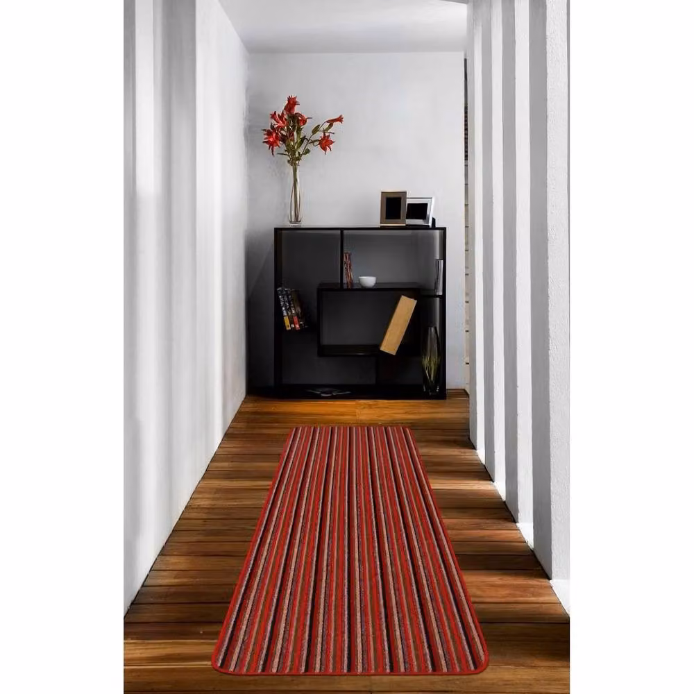 The Rug Shop UK Red Striped Rectangular Mat, W: 67 cm, L: 180 cm – 3