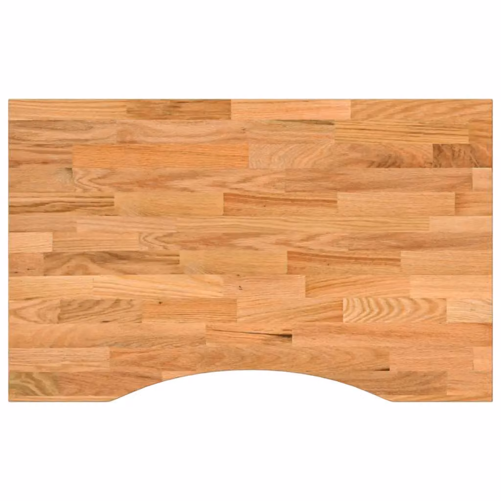 Berkfield Home Solid Oak Rectangular Desk Top in Light Brown, W: 80 cm, D: 50 cm, H: 2.5 cm – 1