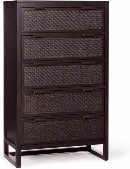 Teamson Home Hatteras 5 Drawer Bedroom Dresser in Brown, W: 76 cm, D: 44 cm, H: 127 cm