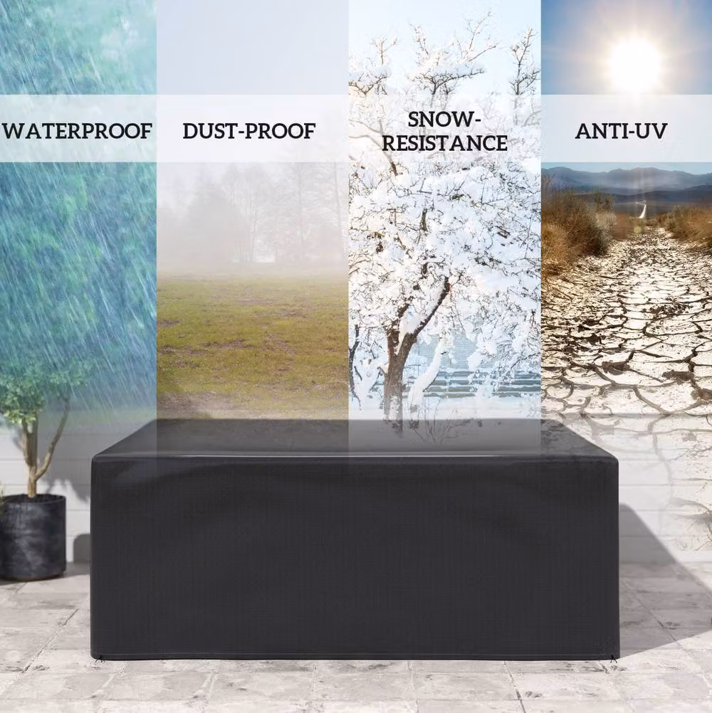 STILVORA Water-Repellent Garden Furniture Cover in Black, W: 235 cm, D: 190 cm – 3