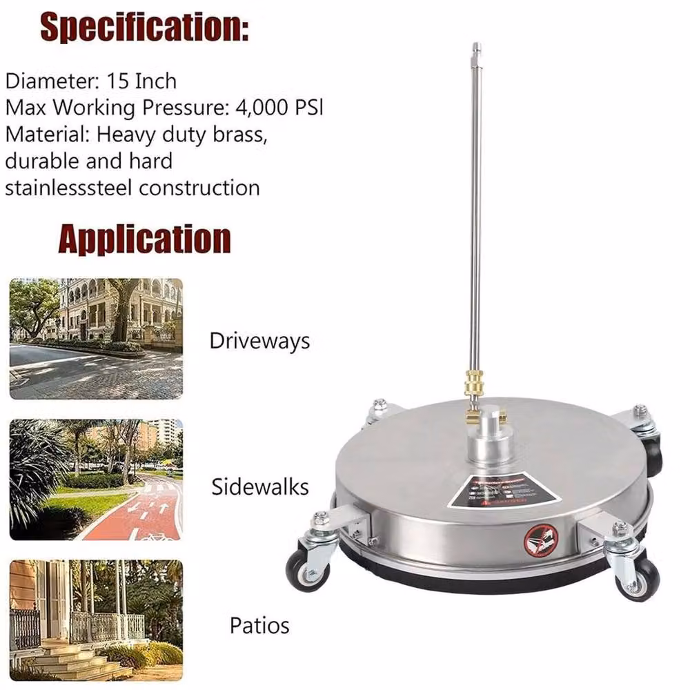 Kelvenix 15 inch Pressure Washer Kit with Wheels, 4000 PSI and 2 Extension Wands, Silver – 4