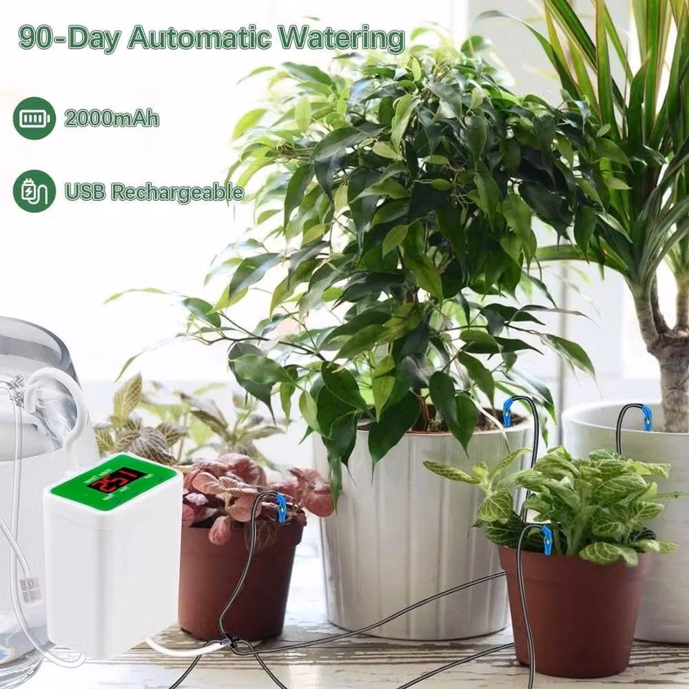 NESTLUNE Indoor Automatic Self Watering System with Timer and Filter in White – 5