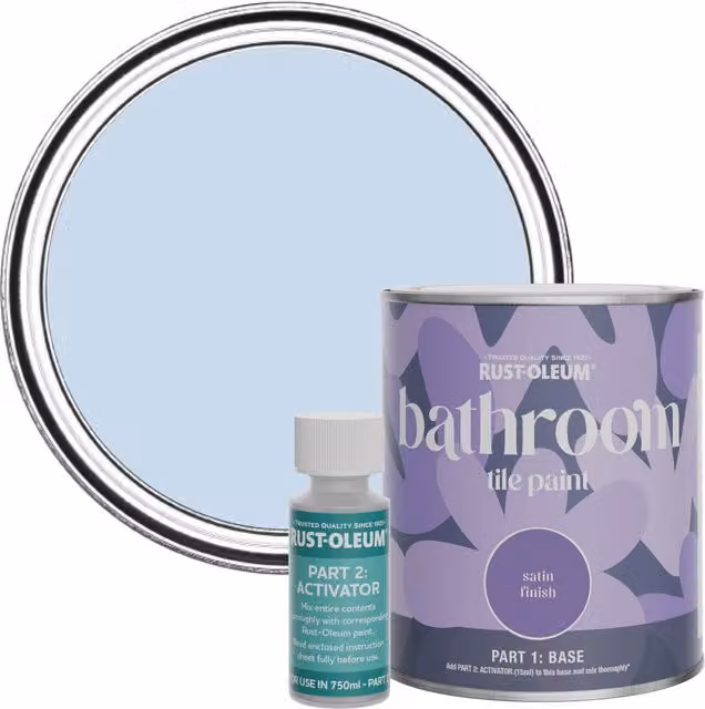 Rust-Oleum Bathroom Tile Paint in Satin Finish, Blue Sky, 0.75 l, Blue