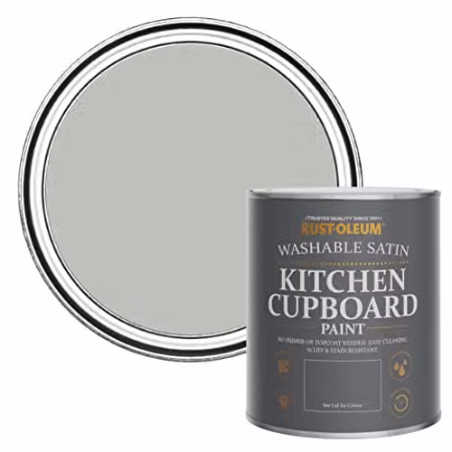 Rust-Oleum Grey Water-Based Kitchen Cupboard Paint in Satin Finish, 0.75 l – 1
