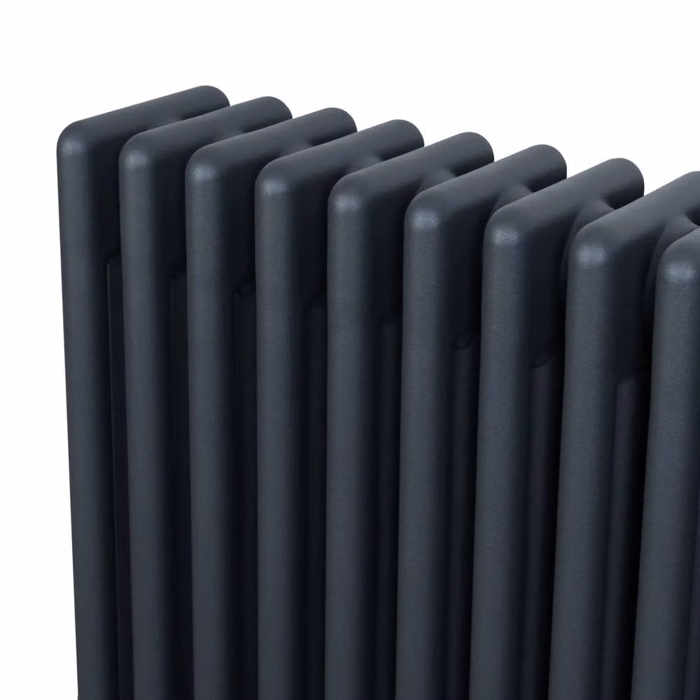 Monstershop Traditional 4 Column Steel Radiator, Anthracite Grey, H: 101.0 cm, W: 30.0 cm, D: 30.0 cm – 6