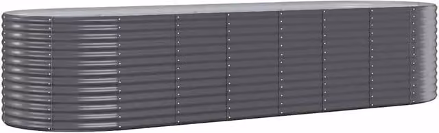 Berkfield Home Garden Powder-coated Steel Raised Bed in Anthracite, W/D/H: 322 x 100 x 68 cm – 1