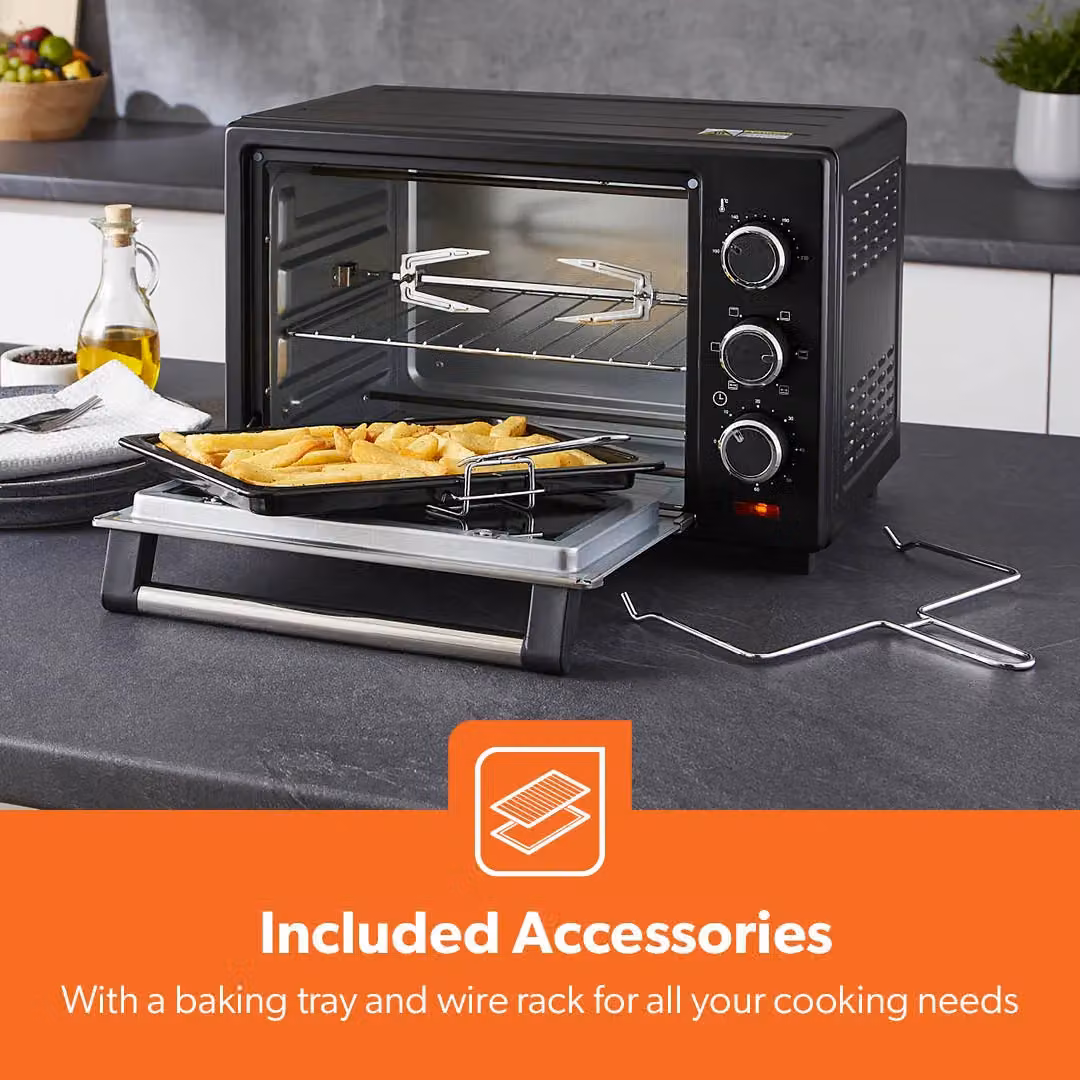Geepas 19L Electric Mini Oven with Rotisserie, 1280W, 6 Functions, Black – 5