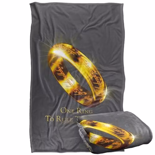 LOGOVISION Lord of the Rings One Ring to Rule Them All Super Soft Silky Touch Fleece Throw Blanket, Multicolour, W: 91 cm, D: 147 cm – 1