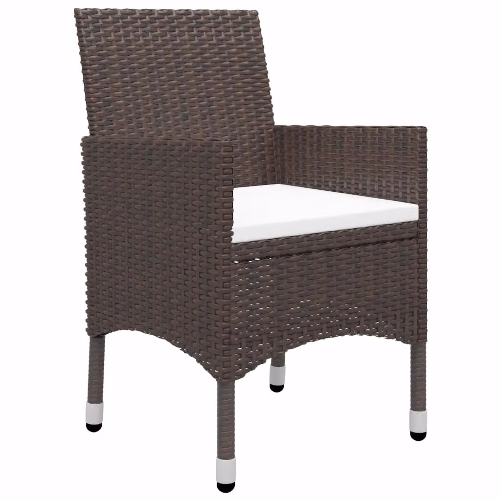 Berkfield Home 3 Piece Garden Dining Set with Brown Cushions – 2
