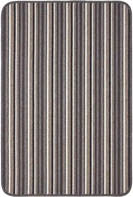 THE RUGS Washable Nonslip Striped All-Purpose Mat, Grey, W/D/H: 67 x 240 cm