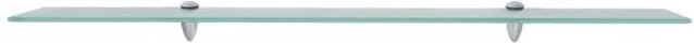 Berkfield Home Clear Glass Floating Wall Mounted Shelf, W: 100 cm, D: 20 cm