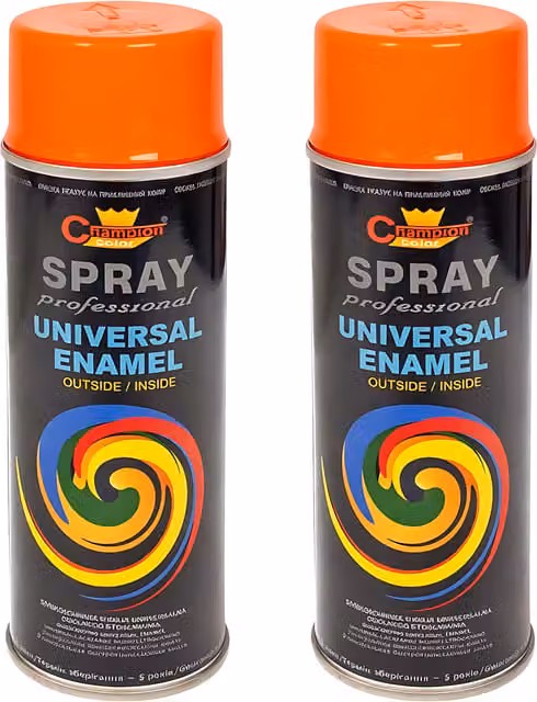 Sola Universal Gloss Enamel Spray Paint in Pure Orange (RAL 2004), 2 x 400 mL