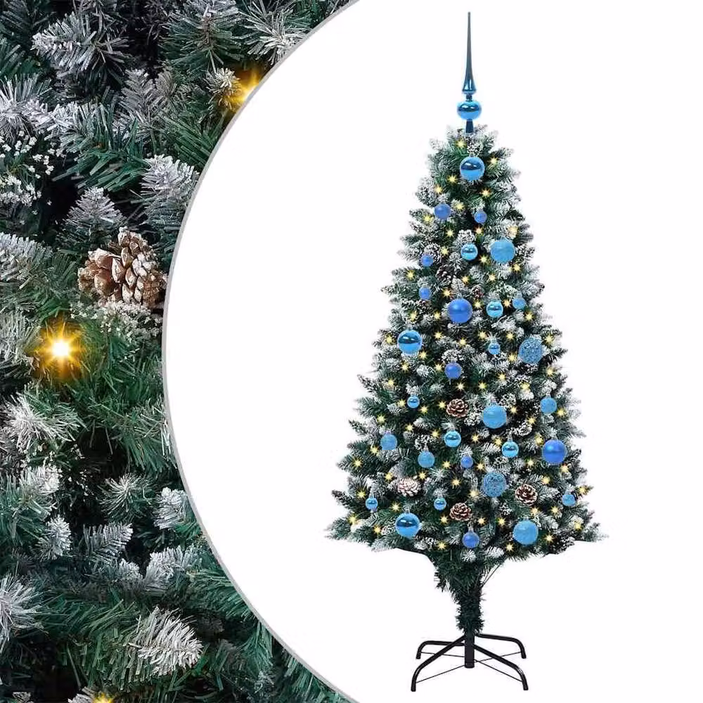 Berkfield Home Artificial Green Christmas Tree with 150 Warm White LEDs and Stand, Height: 150 cm – 2