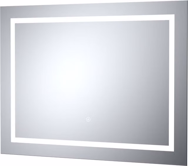 Balterley Rectangular Landscape LED Mirror with Demister, W: 80 cm, H: 50 cm, Chrome in Silver – 1