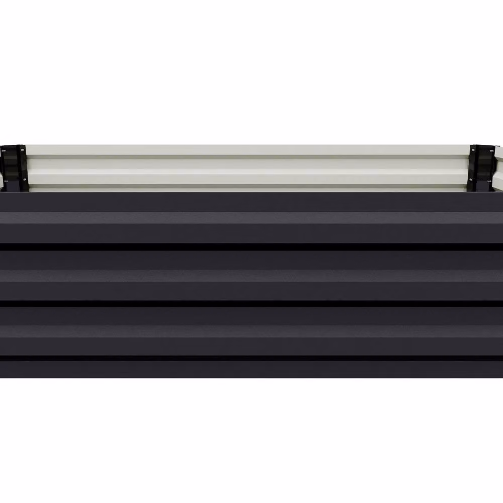Living and Home Galvanised Steel Raised Garden Bed in Black, W/D/H: 90 x 90 x 30 cm – 5