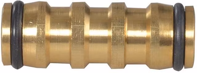 Faithfull Brass 2-Way Quick Hose Coupling 12.5mm (1/2in), Gold