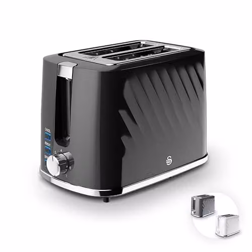 Swan Windsor 2 Slice Toaster, 900W, Black
