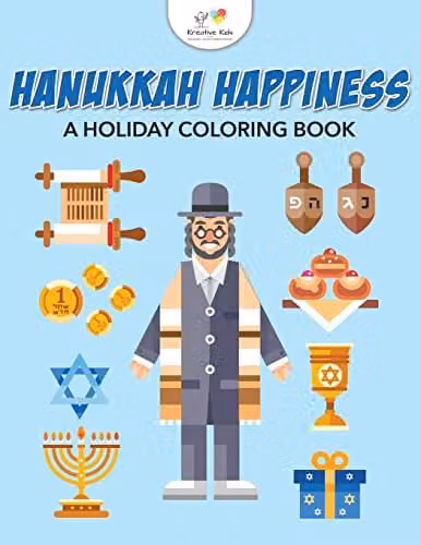 Kreative Kids Hanukkah Happiness Holiday Colouring Book for Children, Multicolour
