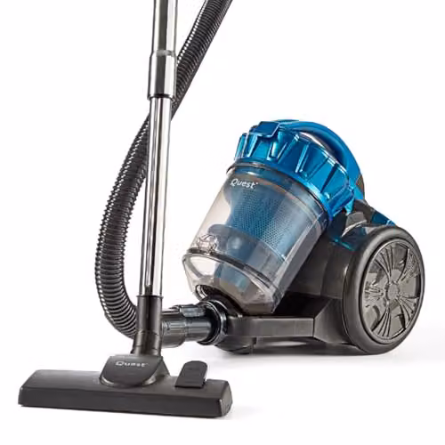 Quest Bagless Cyclonic Cylinder Vacuum Cleaner in Blue and Grey with 2.5L Dust Tank and Multi-Surface Cleaning Tools – 1