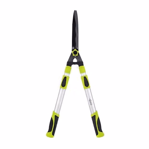 Garden Gear Telescopic Hedge Shears with Precision Cutting and Comfort Grips, Silver and Green, Reach: 64-84 cm – 1